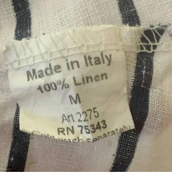 Terzo Millennio Striped Linen Dress Sz Medium - Picture 7 of 9